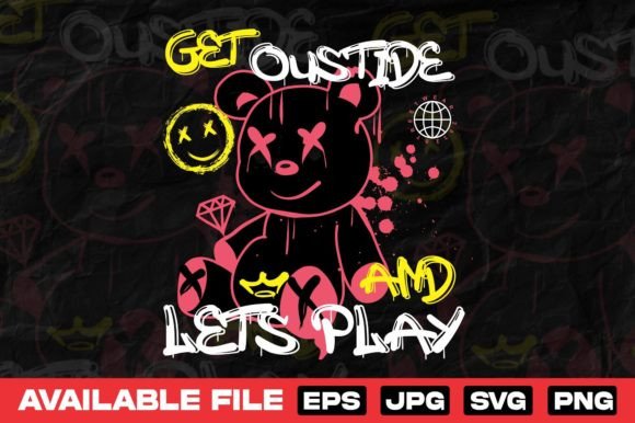 Bear Doll Typography: The Edgy T-Shirt Design for Streetwear