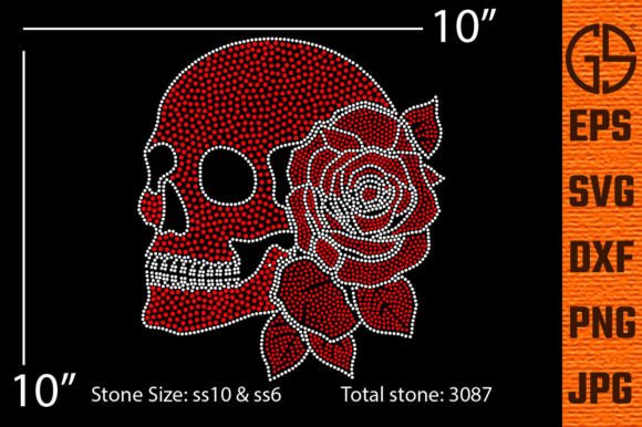 Blending Edge and Elegance: The Skull Rhinestone Design with Rose