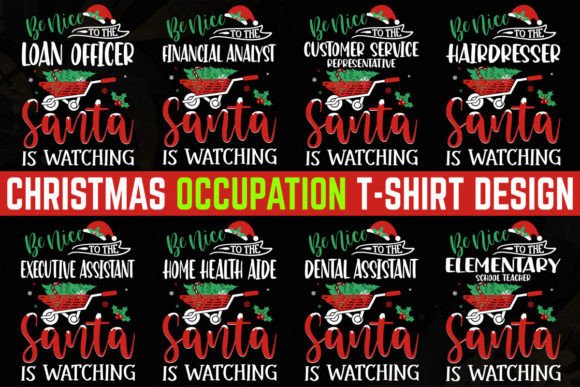 Celebrate Every Profession: Occupation Christmas T-shirt Design 6
