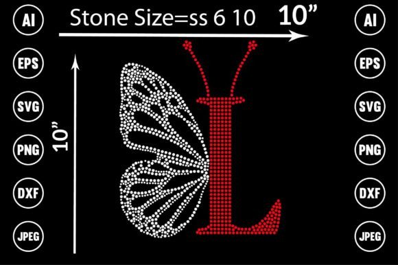 Letter Butterfly Rhinestone Design: A Sparkling Creative Asset