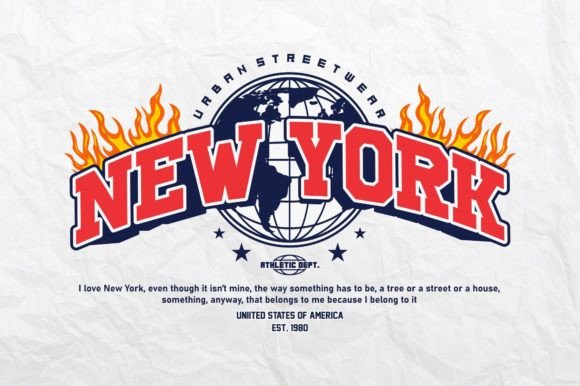 New York College Varsity T Shirt Design: Streetwear Ready