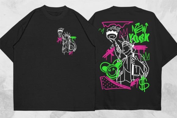 Raw Street Art Energy: The New York Graffiti Urban T-shirt Design