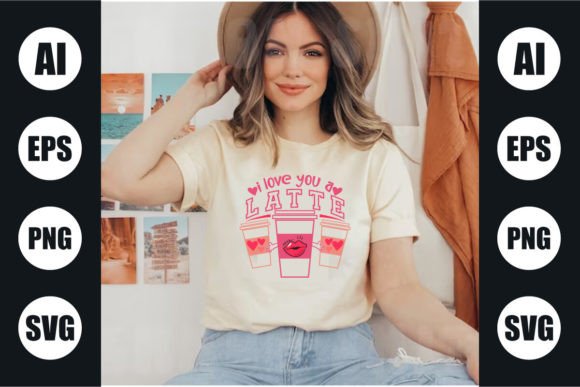 The I LOVE YOU LATTE XOXO T Shirt Design: A Blend of Playful Typography and Warmth